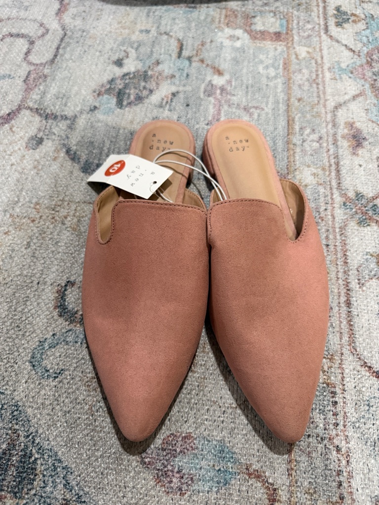 A New Day Dusty Rose Pointed-Toe Slip-On Mules
